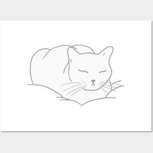 Loaf of Cat - white Posters and Art